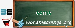 WordMeaning blackboard for eame